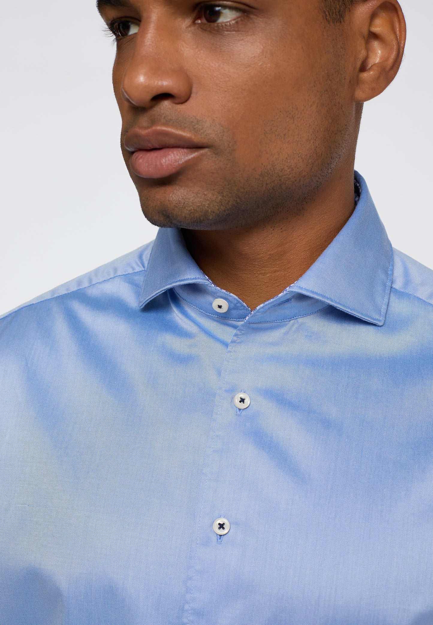ETERNA LANGARM HEMD MODERN FIT SOFT LUXURY SHIRT HELLBLAU MIT PATCHUNG