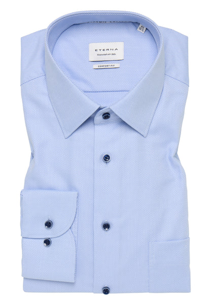 ETERNA LANGARM HEMD COMFORT FIT DYNAMIC COTTON BÜGELFREI HELLBLAU