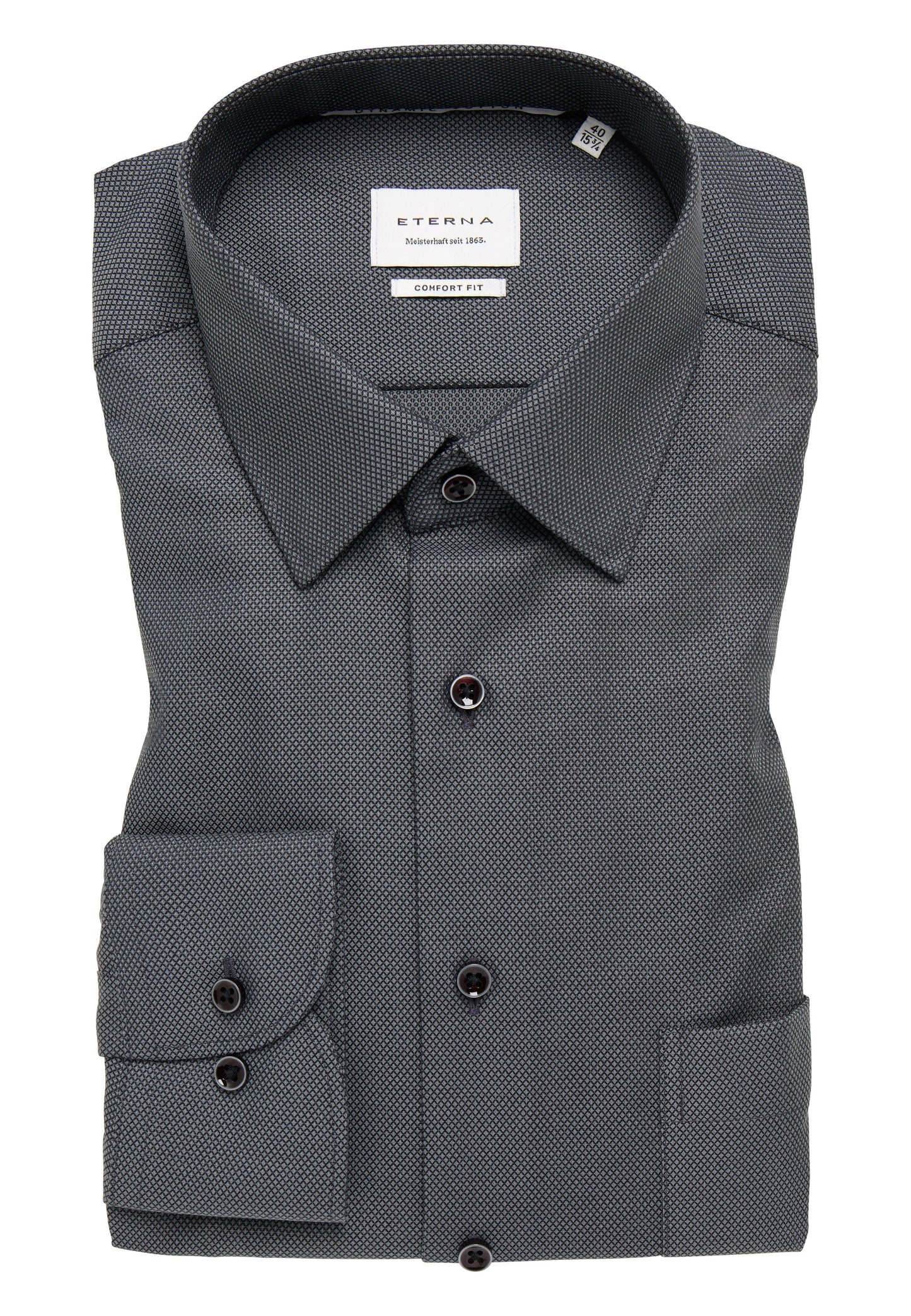 ETERNA LANGARM HEMD COMFORT FIT DYNAMIC COTTON BÜGELFREI SCHWARZ