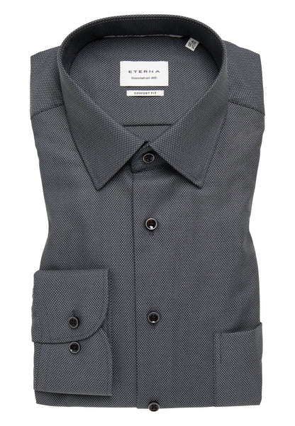 ETERNA LANGARM HEMD COMFORT FIT DYNAMIC COTTON BÜGELFREI SCHWARZ