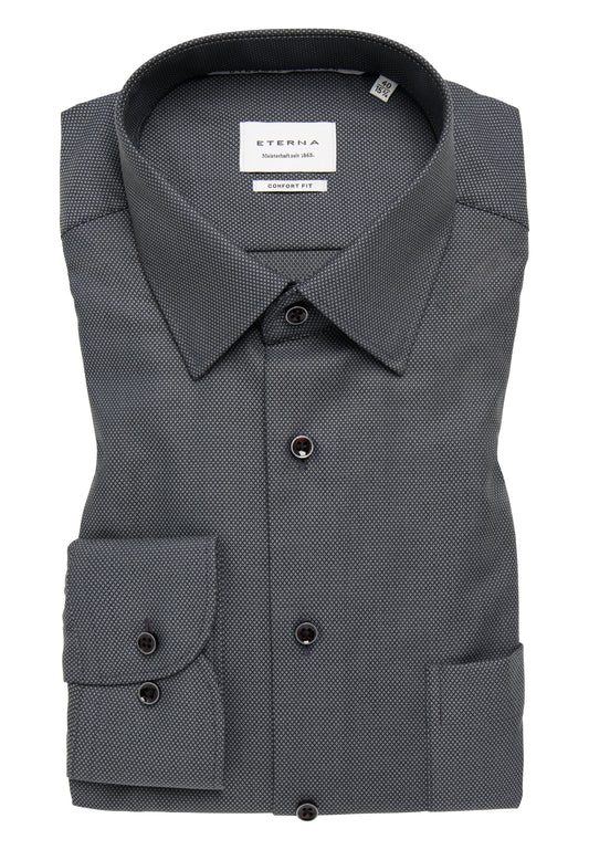 ETERNA LANGARM HEMD COMFORT FIT DYNAMIC COTTON BÜGELFREI SCHWARZ