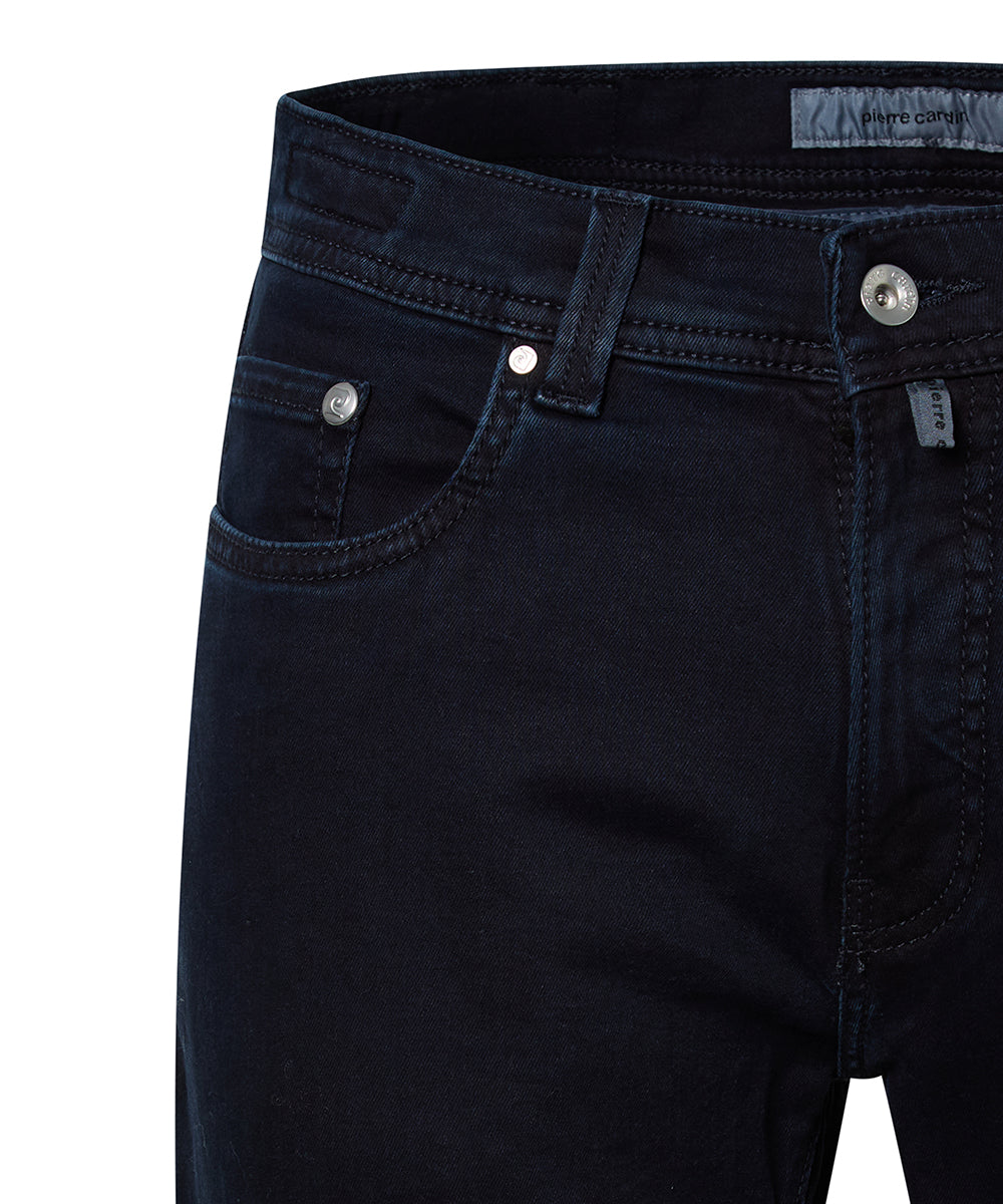 PIERRE CARDIN JEANS FUTUREFLEX LYON TAPTERED TAPERED FIT GREEN RIVET BLUE/BLACK USED