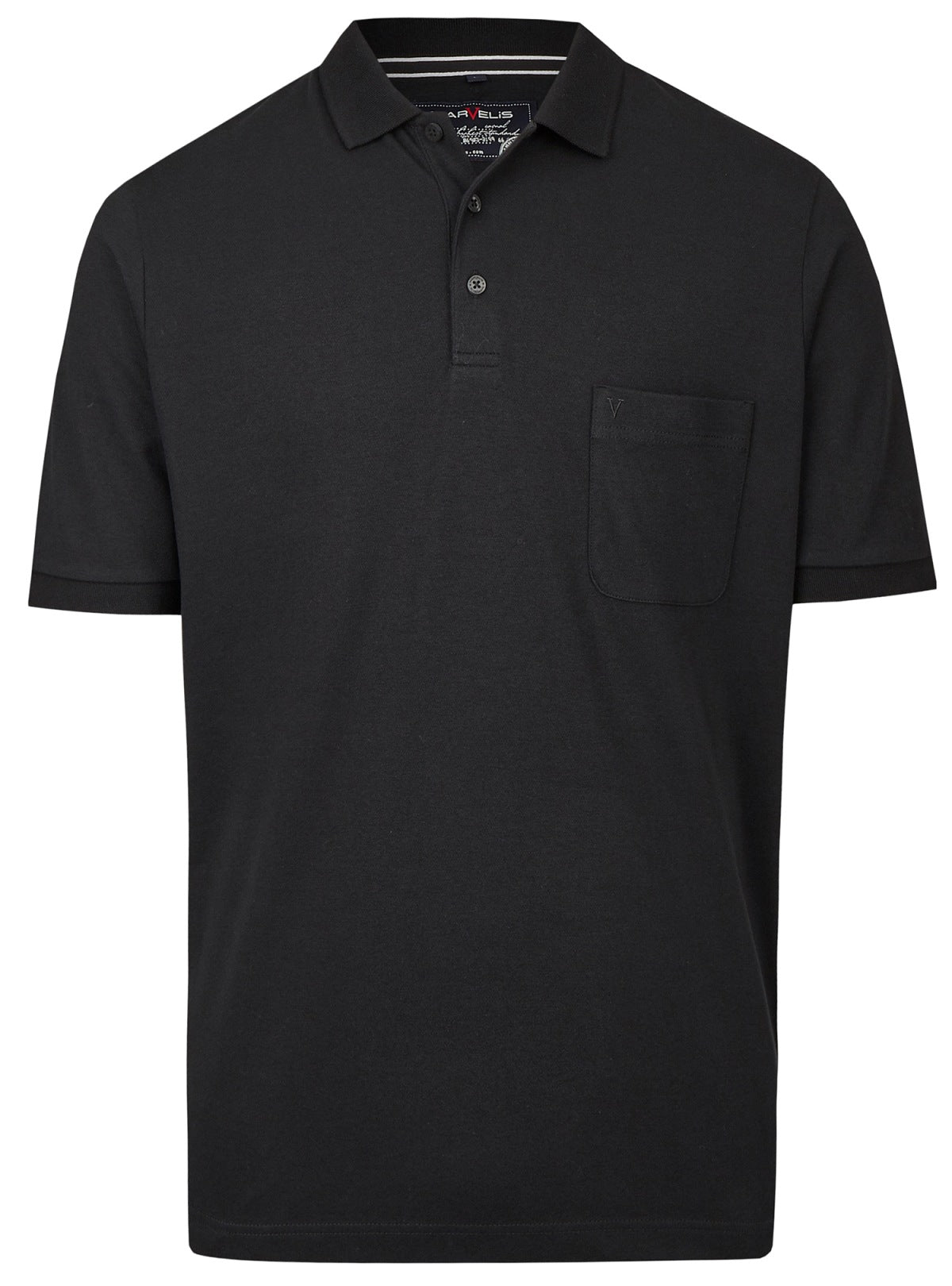 MARVELIS POLOSHIRT QUICK-DRY KURZARM SCHWARZ