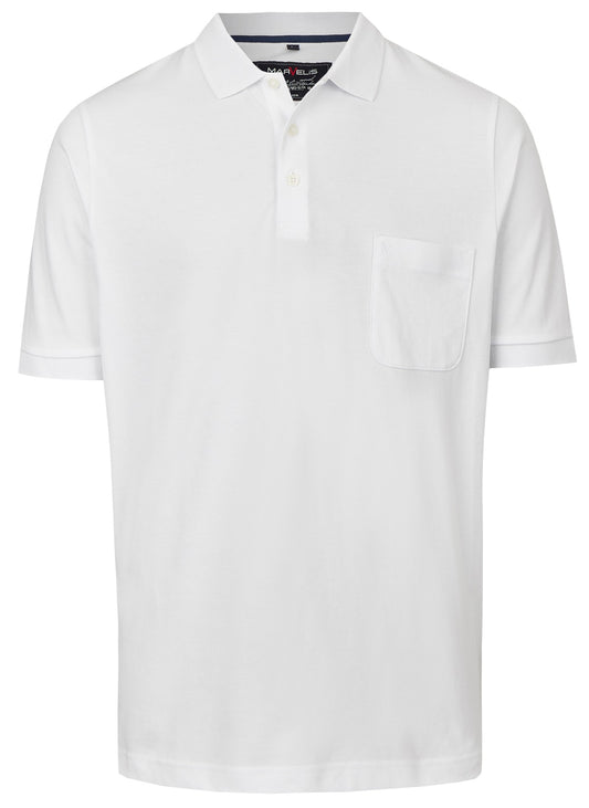 MARVELIS POLOSHIRT QUICK-DRY KURZARM WEISS