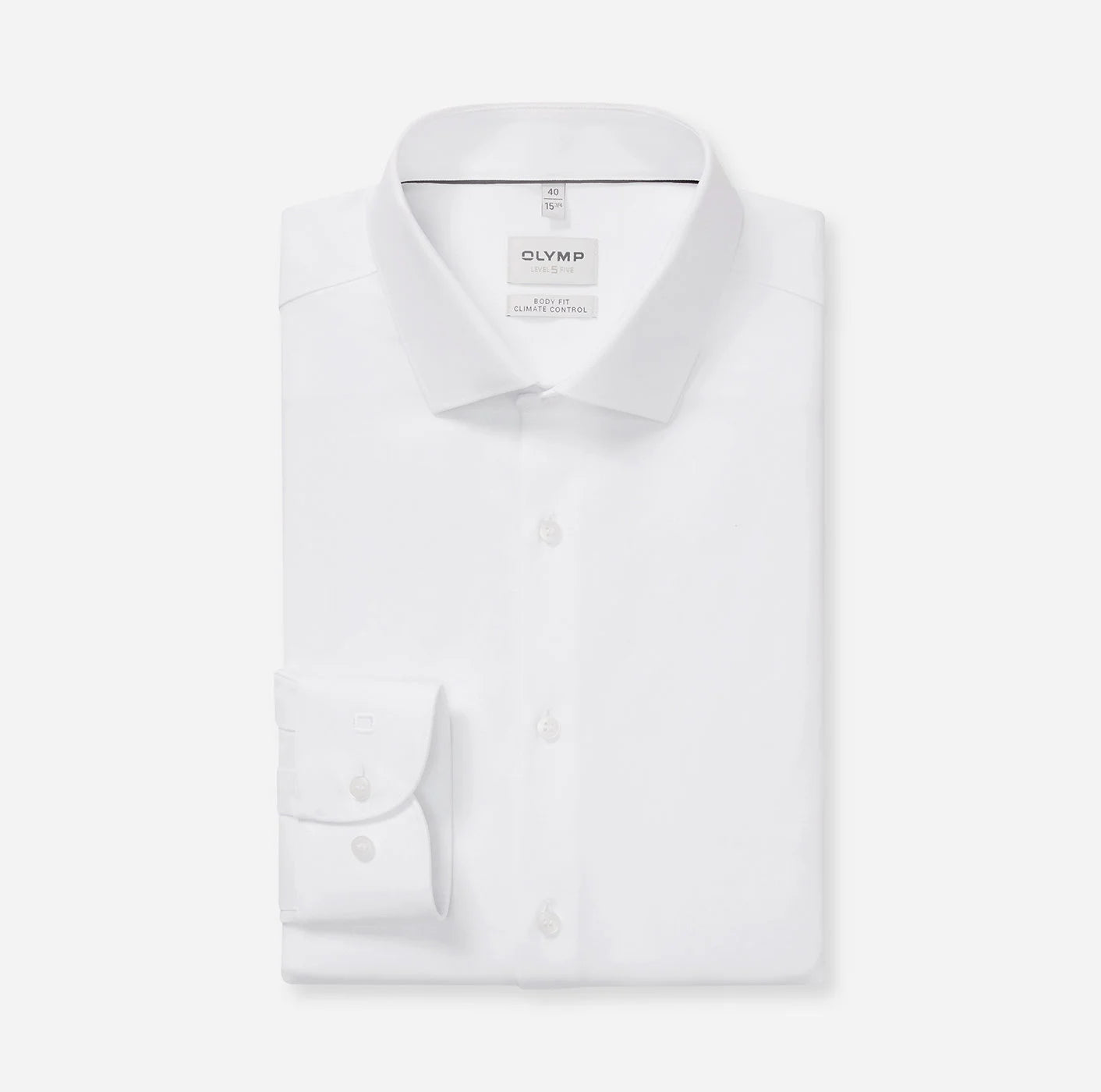 OLYMP LEVEL FIVE BODY FIT TWILL LANGARM HEMD WEISS