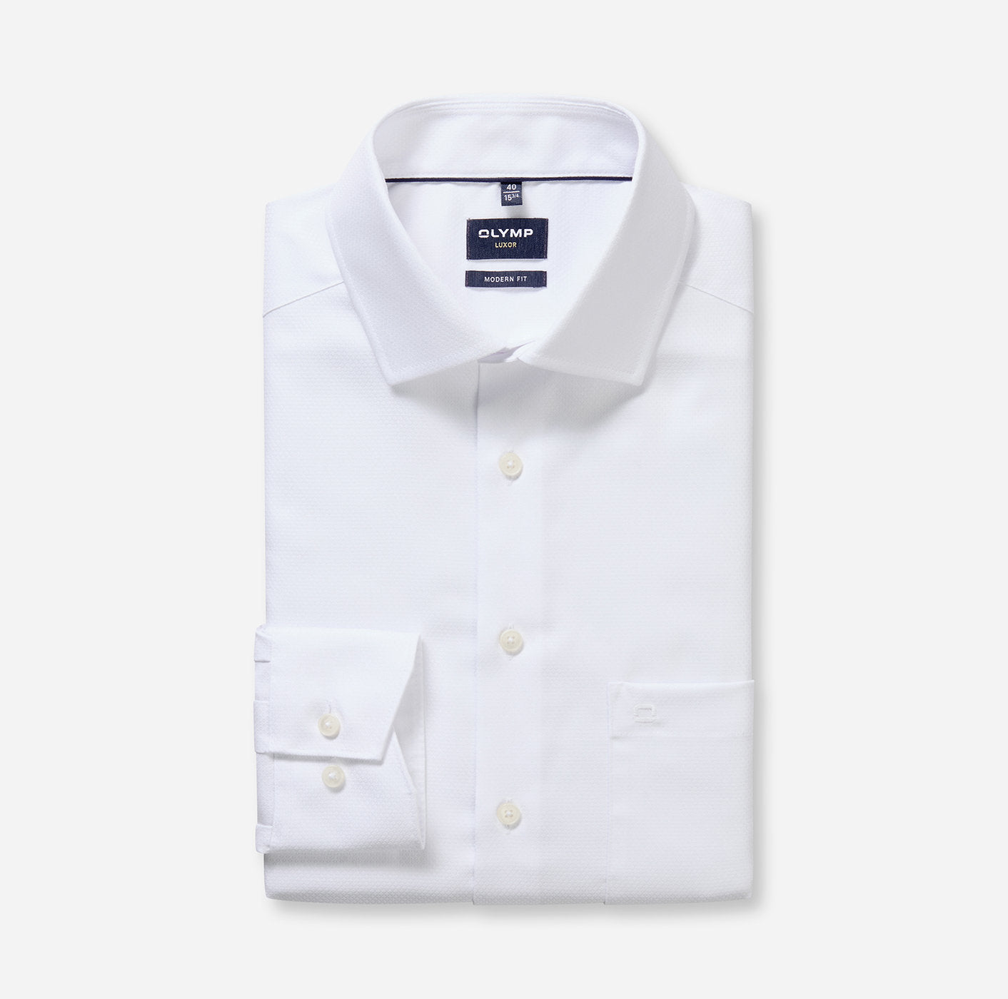 OLYMP LUXOR MODERN FIT FAUX UNI LANGARM HEMD WEISS