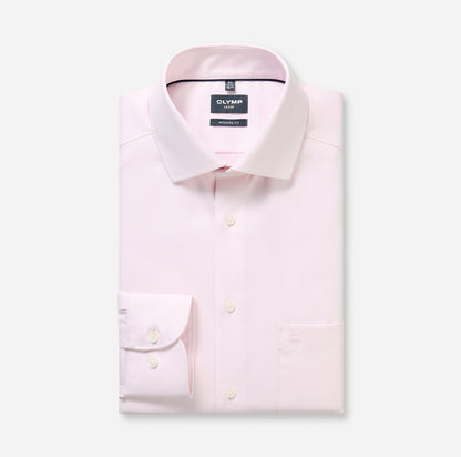 OLYMP LUXOR MODERN FIT FAUX UNI LANGARM HEMD HELLROSÉ