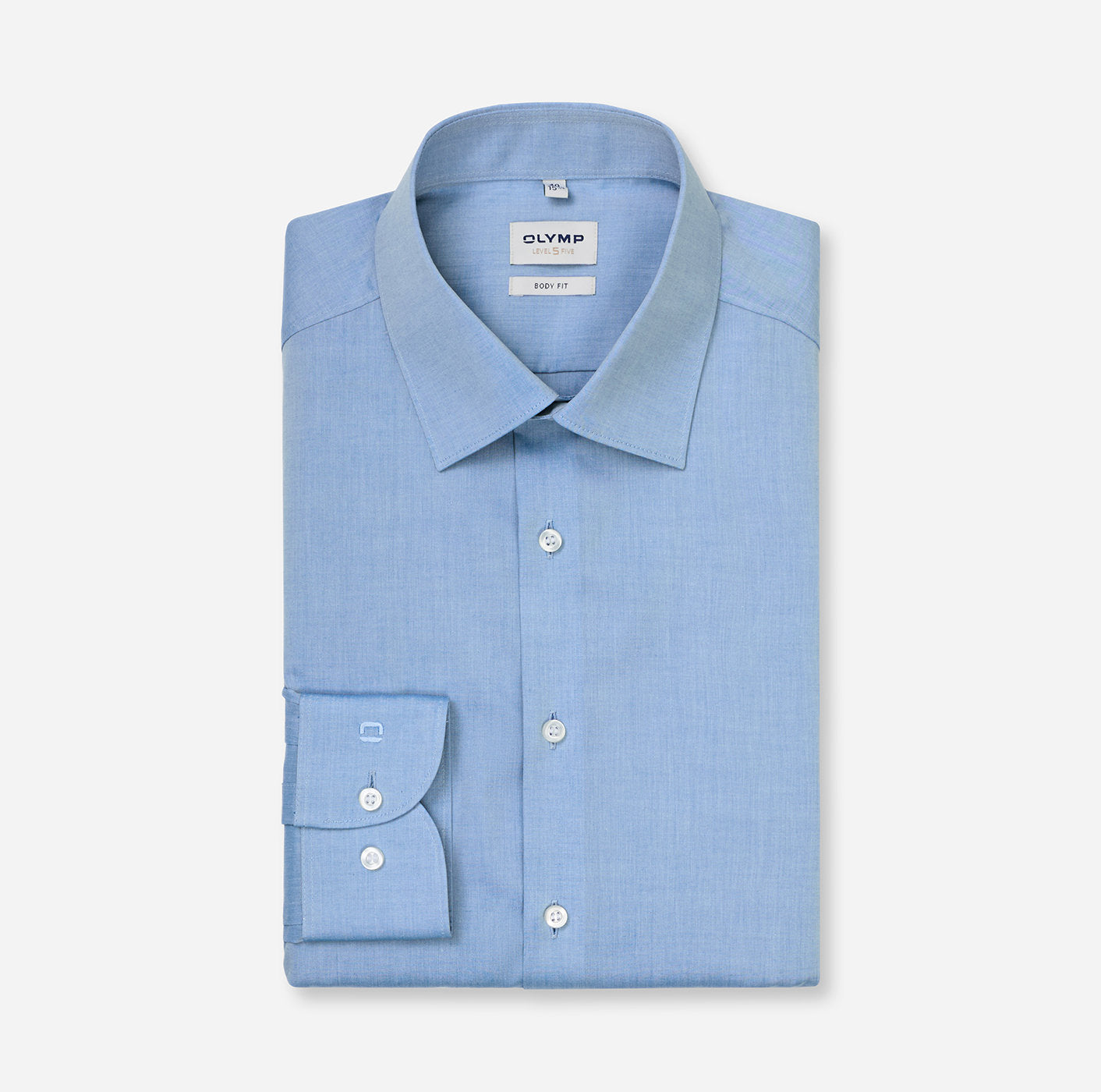 OLYMP LEVEL FIVE BODY FIT CHAMBRAY LANGARM HEMD ROYALBLAU