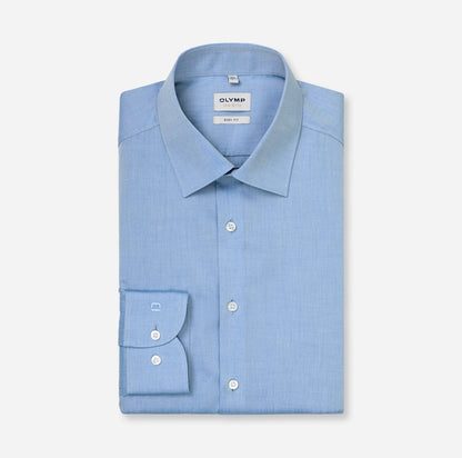 OLYMP LEVEL FIVE BODY FIT CHAMBRAY LANGARM HEMD ROYALBLAU