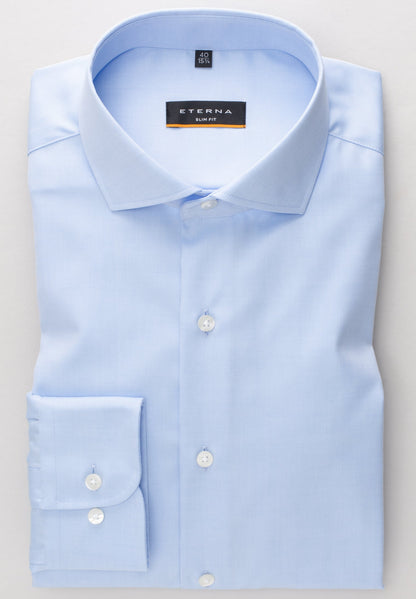 ETERNA LANGARM HEMD SLIM FIT COVER SHIRT TWILL BLAU