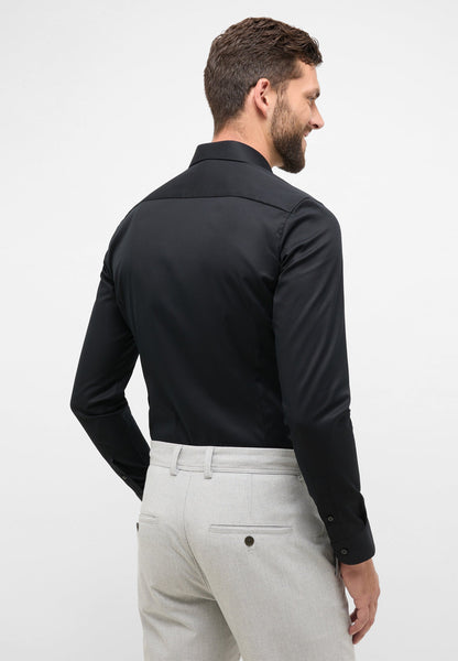 ETERNA LANGARM HEMD SUPER SLIM COVER SHIRT SCHWARZ