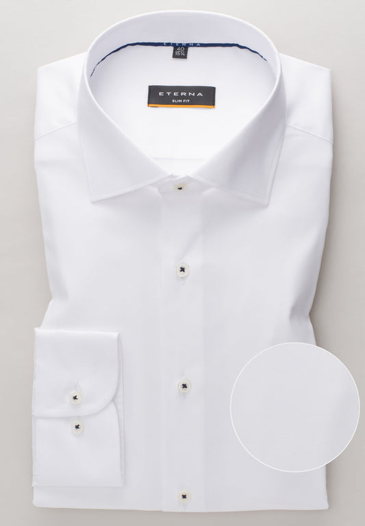 ETERNA LANGARM HEMD SLIM FIT PERFORMANCE SHIRT WEISS
