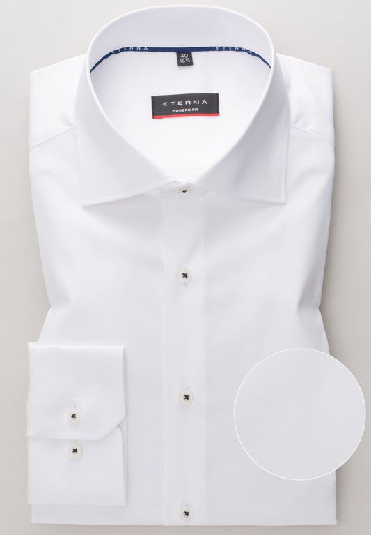 ETERNA LANGARM HEMD MODERN FIT PERFORMANCE SHIRT STRETCH WEISS