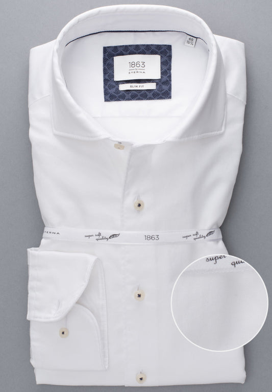 ETERNA LANGARM HEMD SLIM FIT SOFT LUXURY SHIRT WEISS