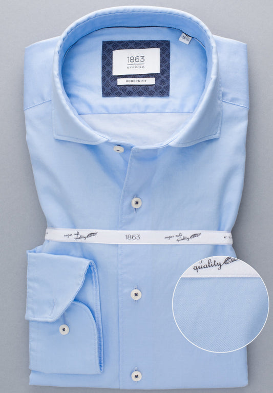 ETERNA LANGARM HEMD MODERN FIT SOFT LUXURY SHIRT HELLBLAU