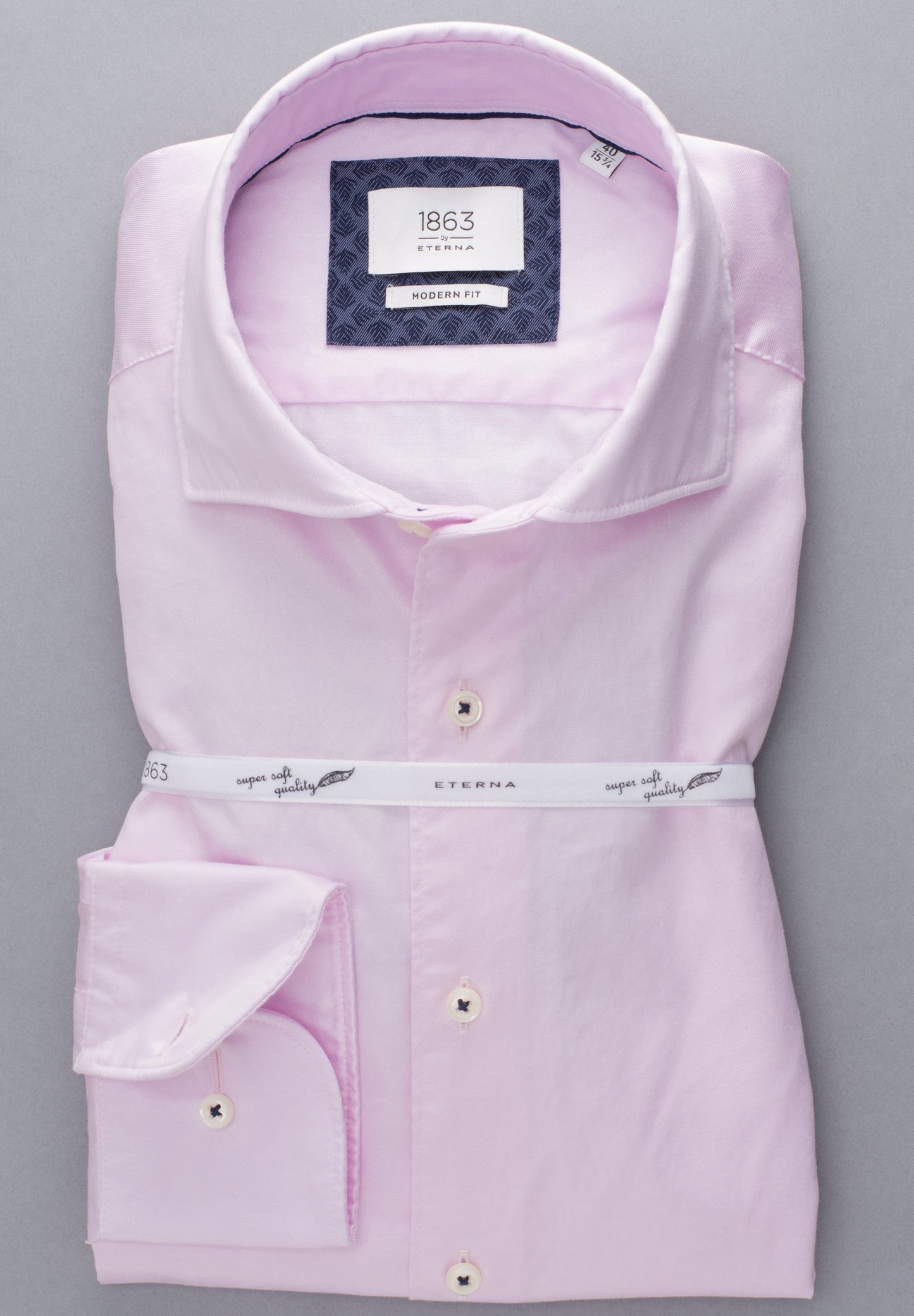 ETERNA LANGARM HEMD MODERN FIT SOFT LUXURY SHIRT ROSA