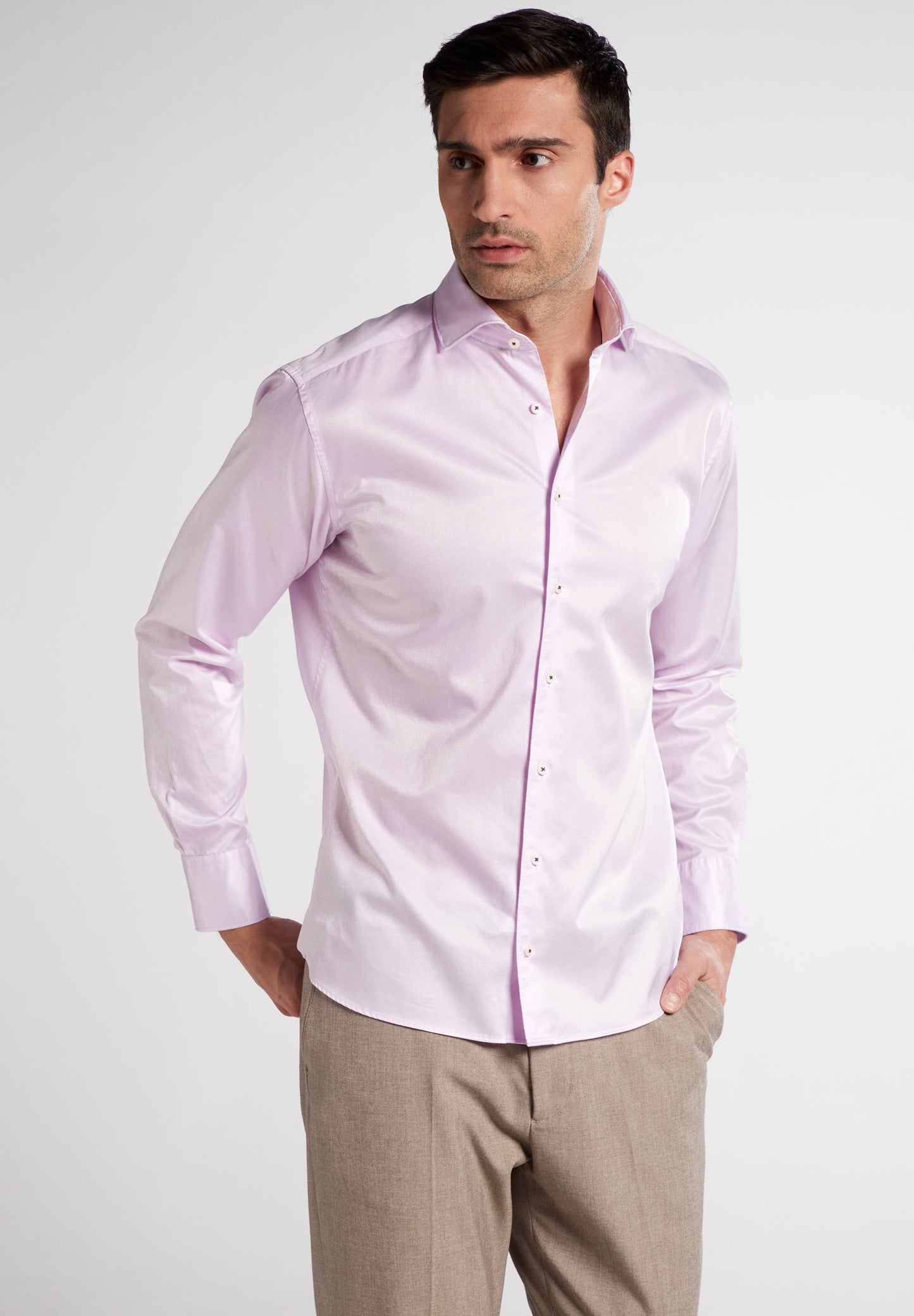 ETERNA LANGARM HEMD MODERN FIT SOFT LUXURY SHIRT ROSA