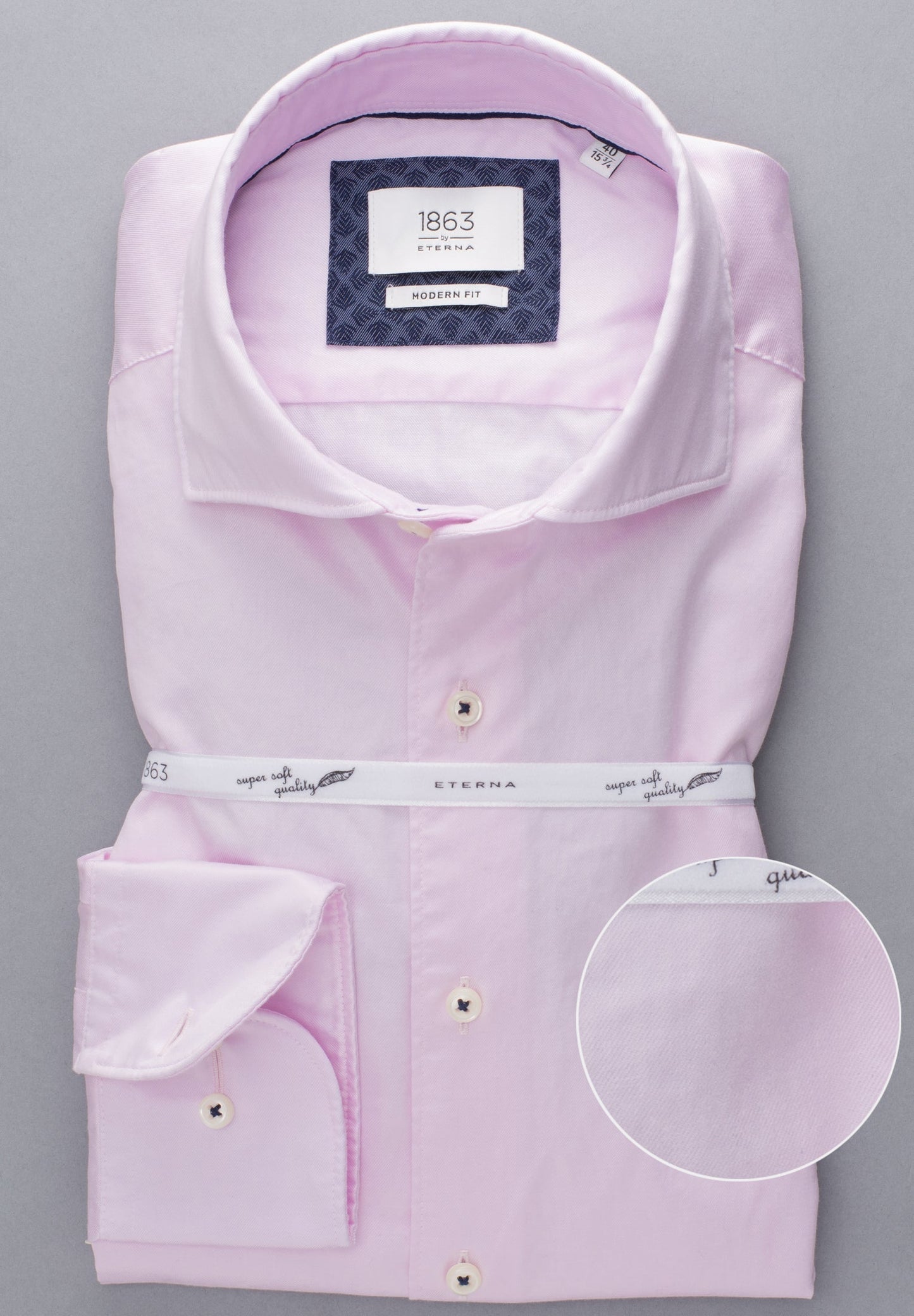 ETERNA LANGARM HEMD MODERN FIT SOFT LUXURY SHIRT ROSA