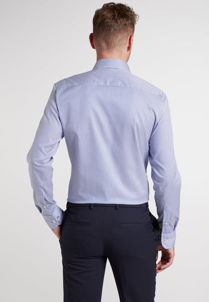 ETERNA LANGARM HEMD SLIM FIT STREIFEN TWILL BLAU/WEISS