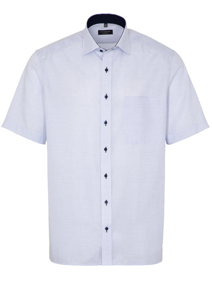 ETERNA KURZARM HEMD COMFORT FIT STRUKTUR HELLBLAU