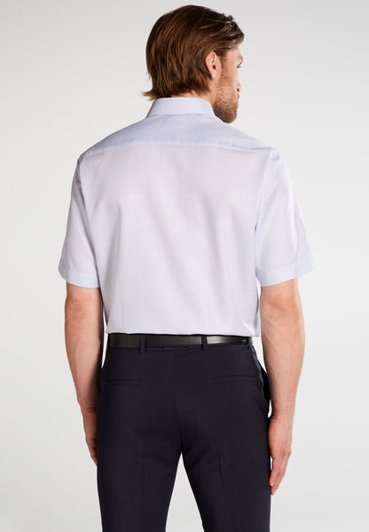ETERNA KURZARM HEMD COMFORT FIT STRUKTUR HELLBLAU