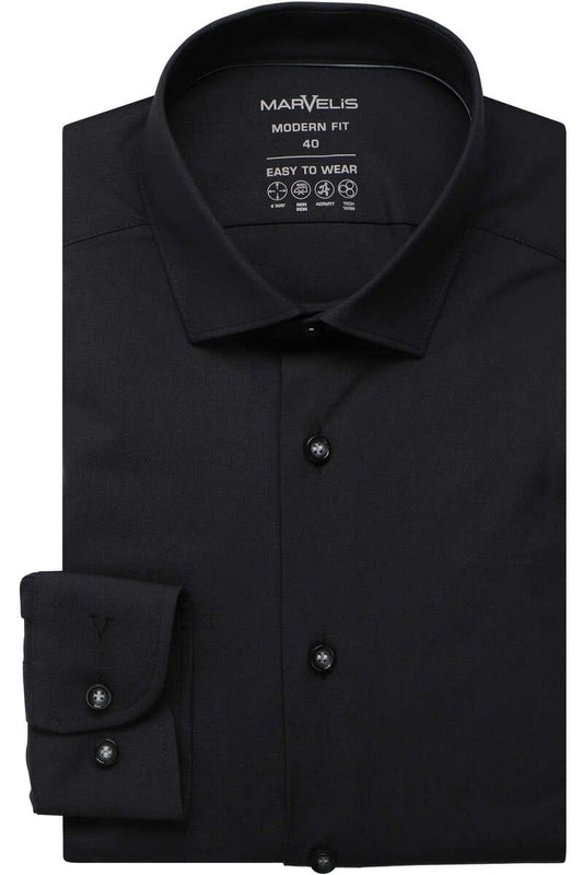 MARVELIS LANGARM HEMD MODERN FIT GRAPHIT