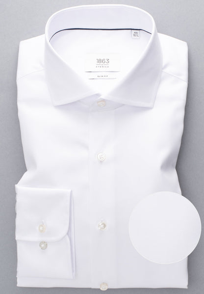 ETERNA LANGARM HEMD LUXURY SHIRT SLIM FIT UNI TWILL WEISS