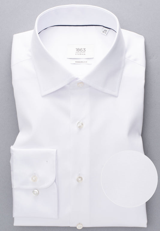 ETERNA LANGARM HEMD LUXURY SHIRT MODERN FIT WEISS
