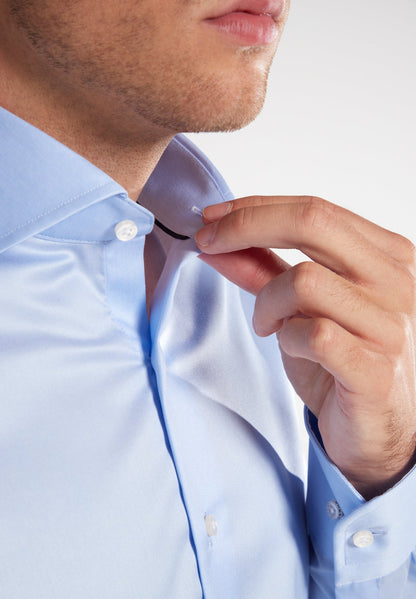 ETERNA LANGARM HEMD LUXURY SHIRT SLIM FIT UNI TWILL HELLBLAU