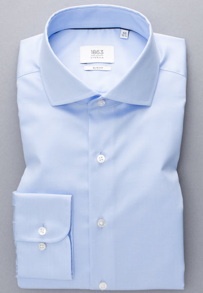ETERNA LANGARM HEMD LUXURY SHIRT SLIM FIT UNI TWILL HELLBLAU