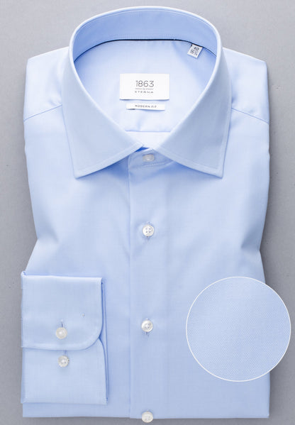 ETERNA LANGARM HEMD LUXURY SHIRT MODERN FIT HELLBLAU