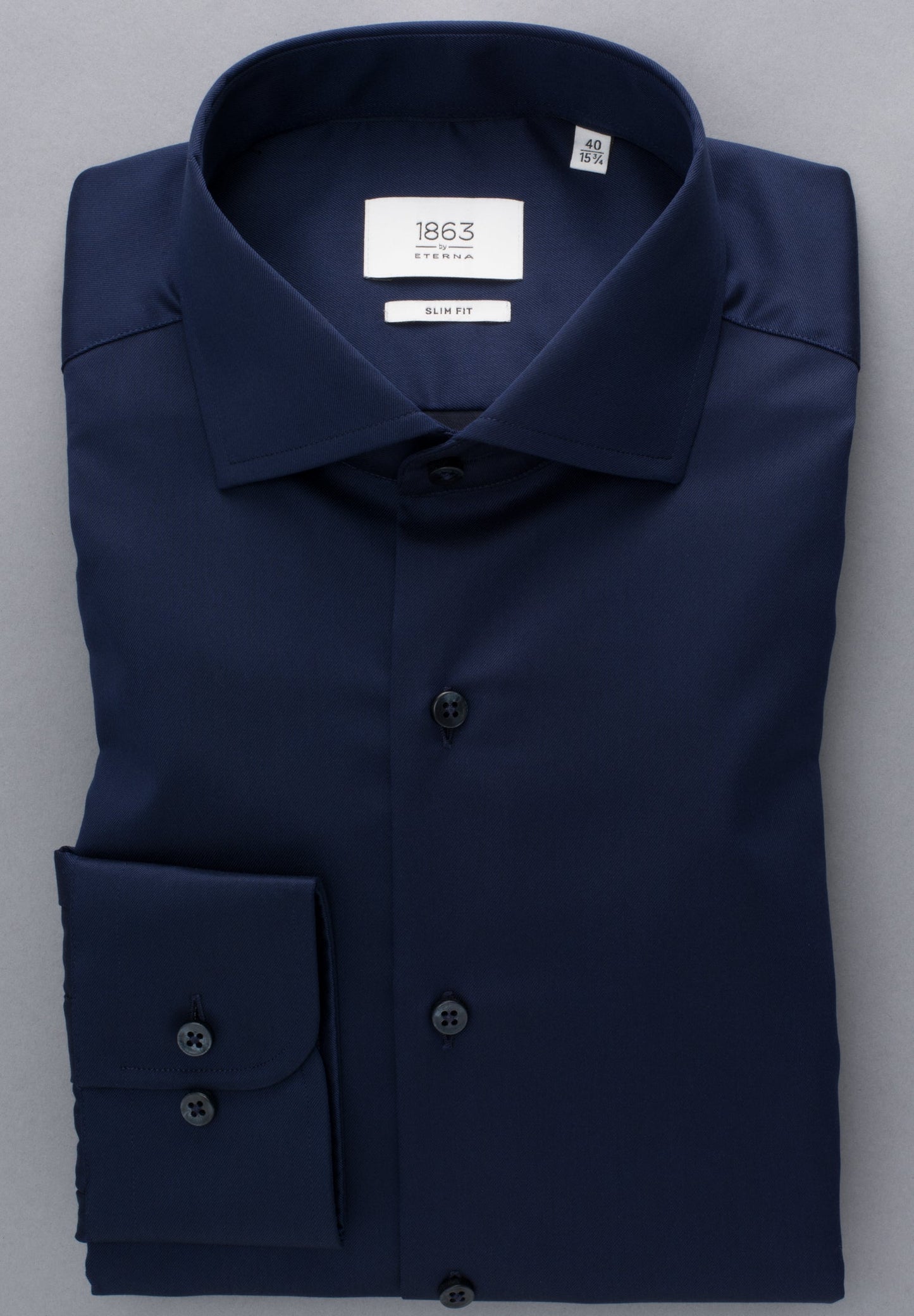 ETERNA LANGARM HEMD LUXURY SHIRT SLIM FIT UNI TWILL MARINE