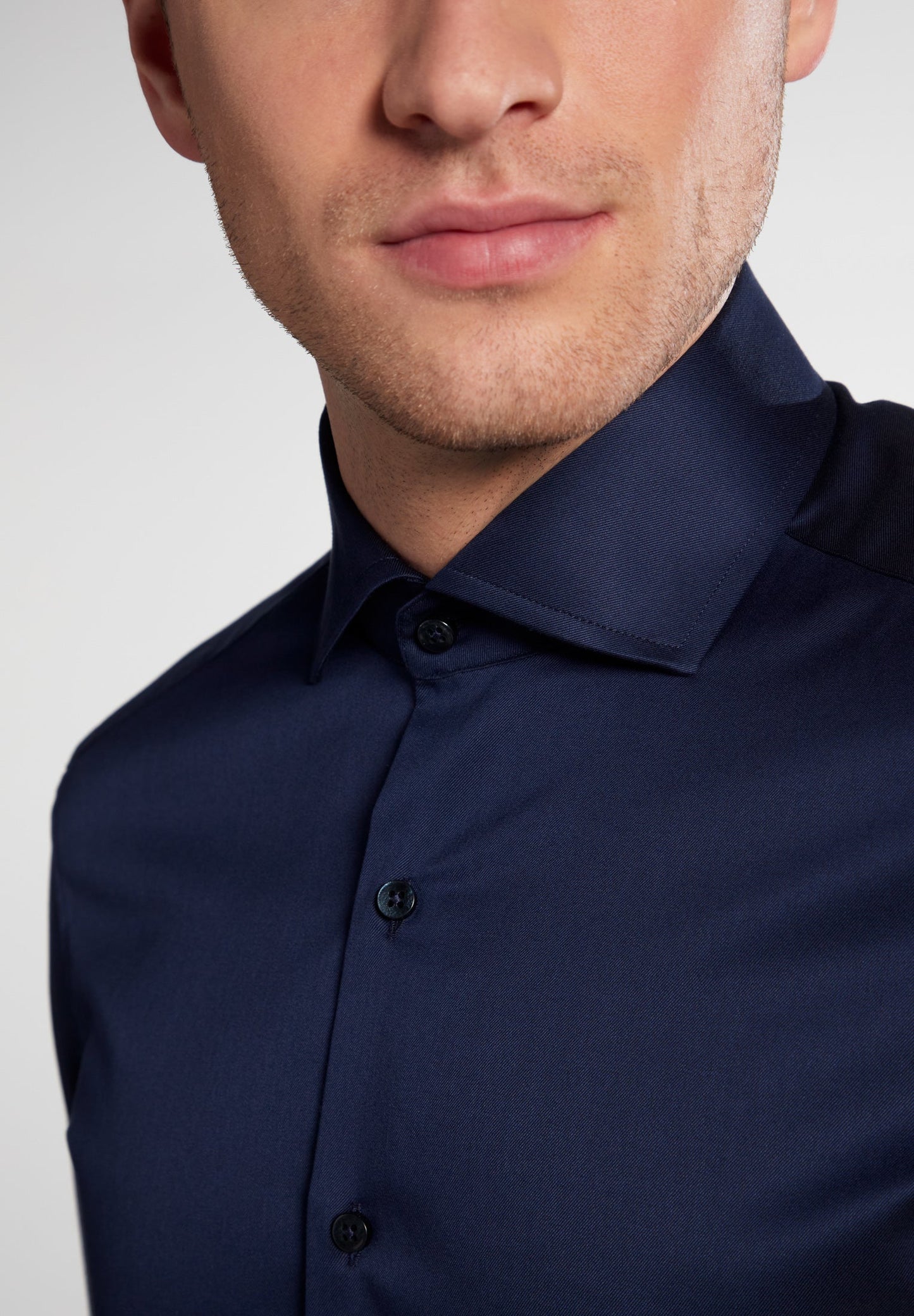 ETERNA LANGARM HEMD LUXURY SHIRT SLIM FIT UNI TWILL MARINE