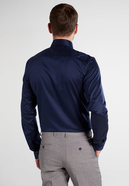 ETERNA LANGARM HEMD LUXURY SHIRT SLIM FIT UNI TWILL MARINE