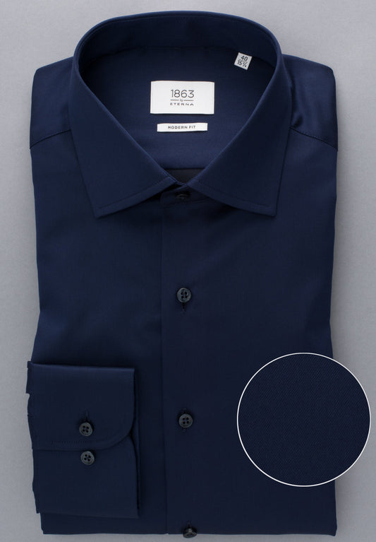 ETERNA LANGARM HEMD LUXURY SHIRT MODERN FIT BLAU
