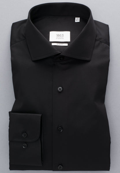 ETERNA LANGARM HEMD LUXURY SHIRT SLIM FIT UNI TWILL SCHWARZ