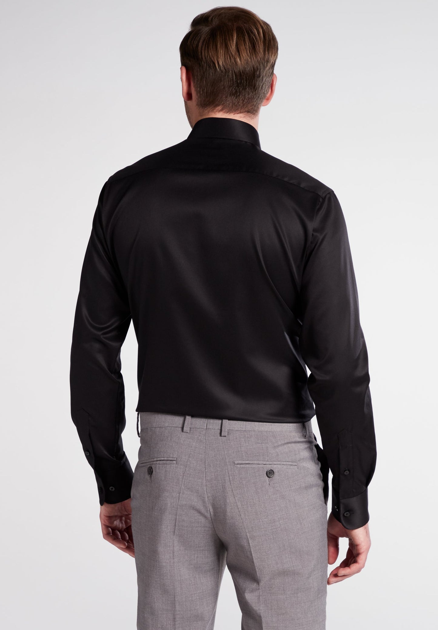 ETERNA LANGARM HEMD LUXURY SHIRT SLIM FIT UNI TWILL SCHWARZ