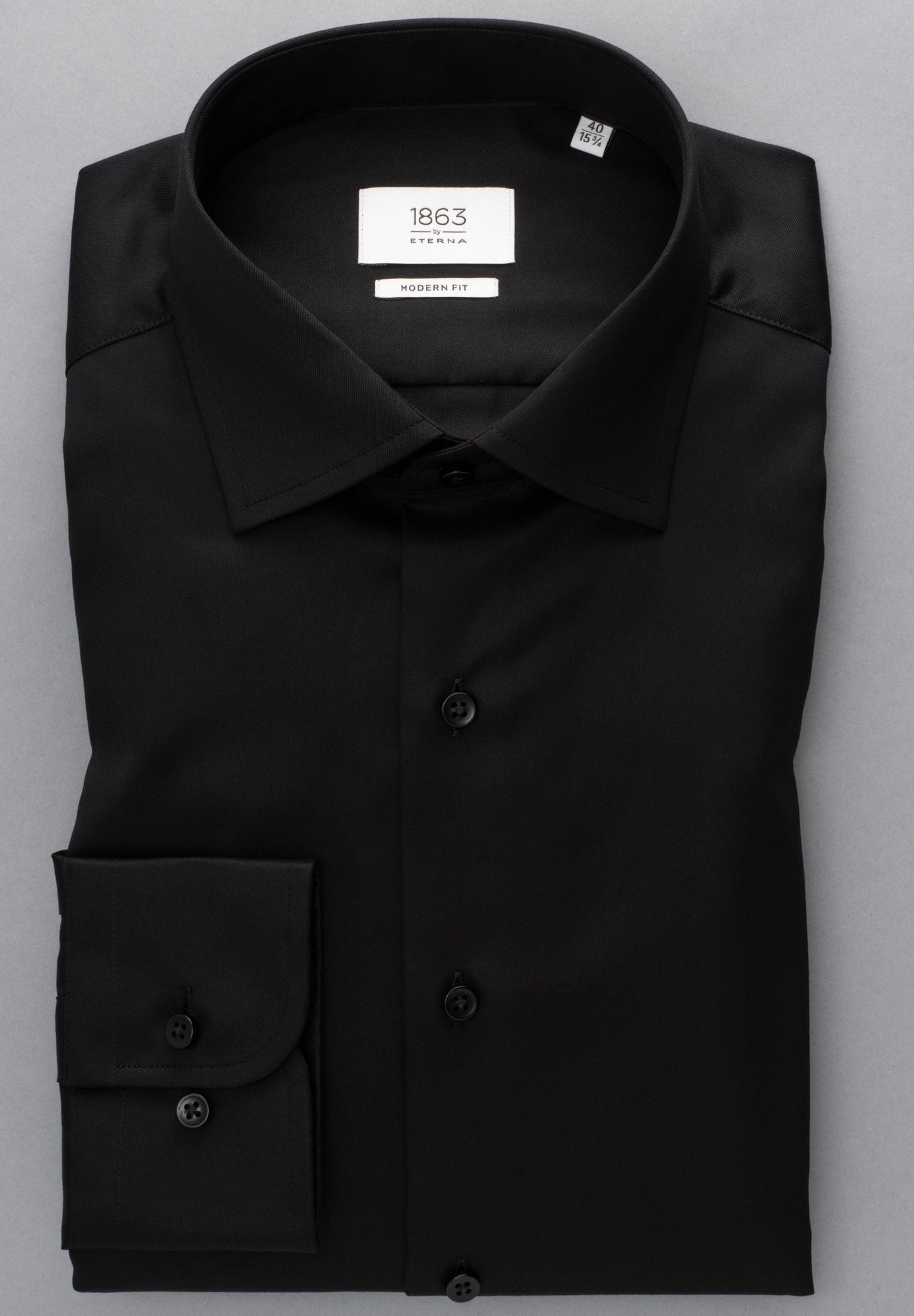 ETERNA LANGARM HEMD LUXURY SHIRT MODERN FIT SCHWARZ