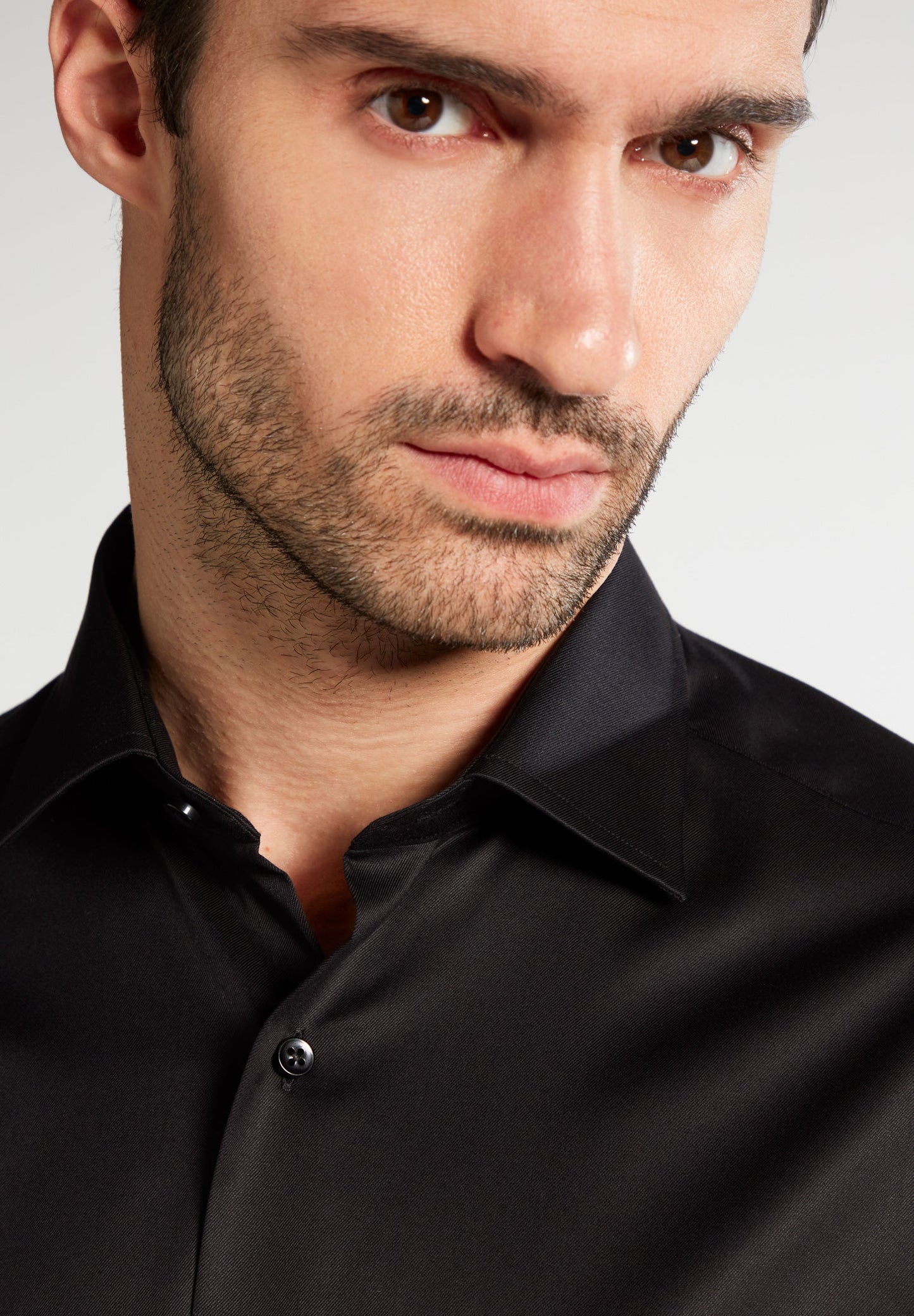 ETERNA LANGARM HEMD LUXURY SHIRT MODERN FIT SCHWARZ