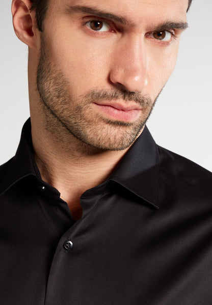 ETERNA LANGARM HEMD LUXURY SHIRT MODERN FIT SCHWARZ