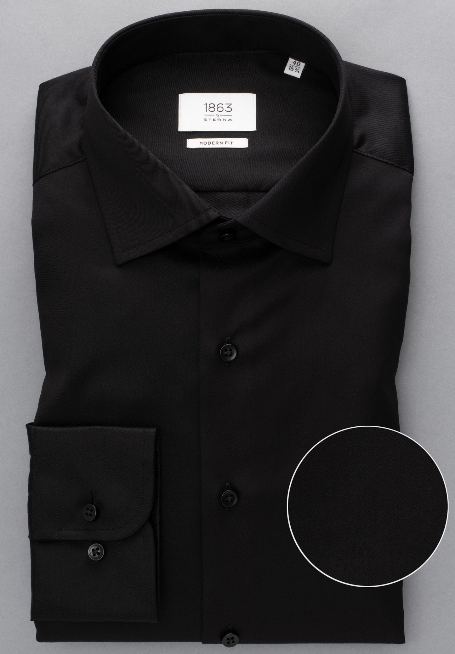 ETERNA LANGARM HEMD LUXURY SHIRT MODERN FIT SCHWARZ