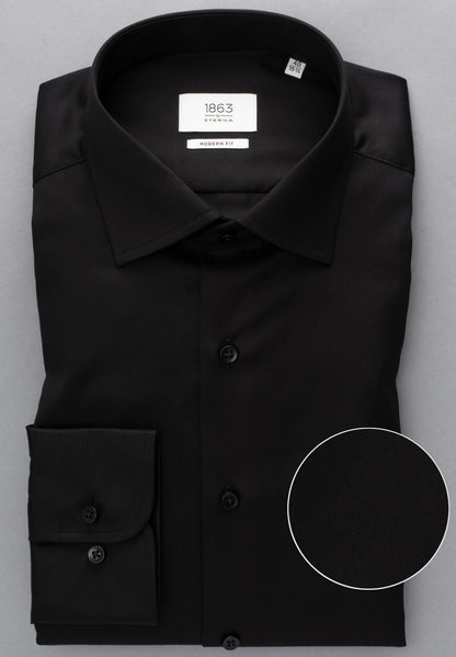 ETERNA LANGARM HEMD LUXURY SHIRT MODERN FIT SCHWARZ