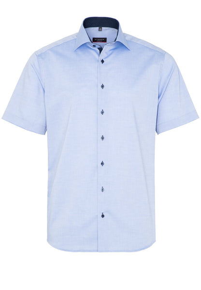 ETERNA KURZARM HEMD MODERN FIT FEIN OXFORD MITTELBLAU