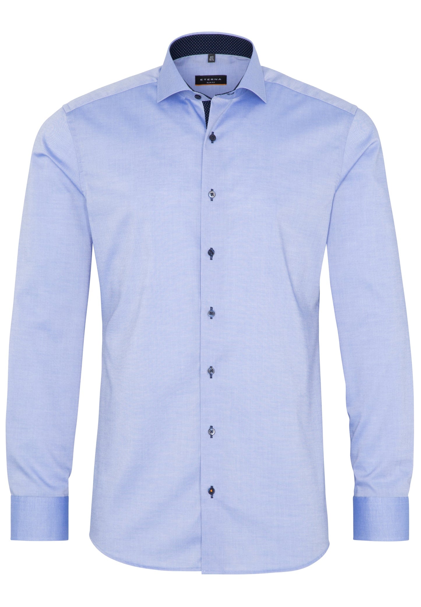 ETERNA LANGARM HEMD SLIM FIT FEIN OXFORD BLAU MIT PATCHUNG