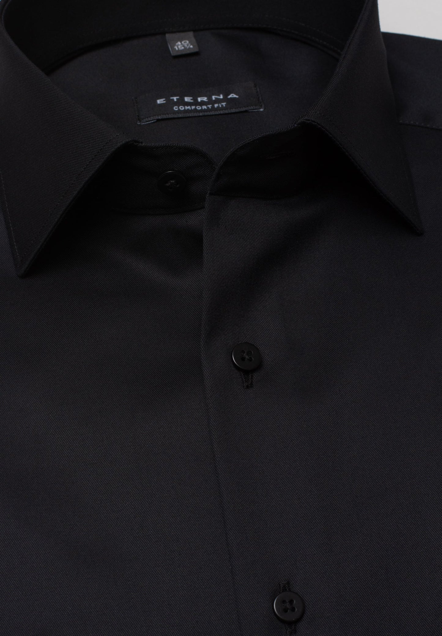 ETERNA LANGARM HEMD COMFORT FIT COVER SHIRT TWILL SCHWARZ