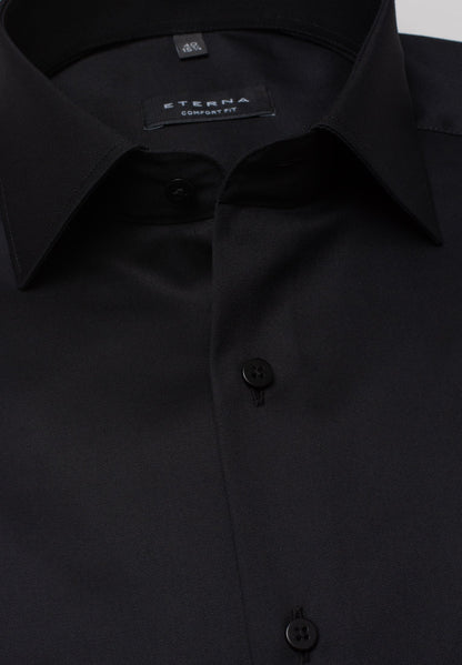 ETERNA LANGARM HEMD COMFORT FIT COVER SHIRT TWILL SCHWARZ