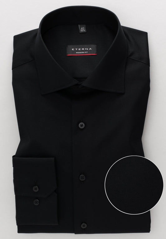 ETERNA LANGARM HEMD MODERN FIT COVER SHIRT SCHWARZ