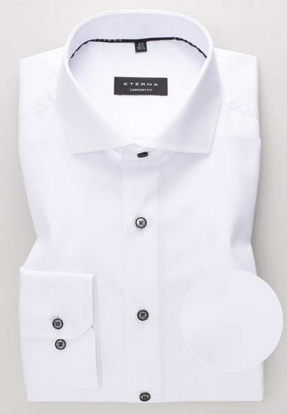ETERNA LANGARM HEMD COMFORT FIT COVER SHIRT TWILL WEISS