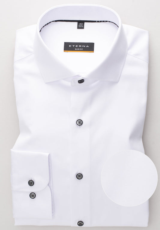 ETERNA LANGARM HEMD SLIM FIT COVER SHIRT TWILL WEISS