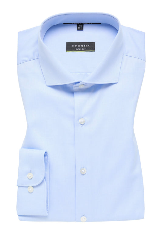 ETERNA LANGARM HEMD SUPER SLIM COVER SHIRT HELLBLAU